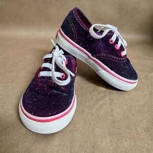 Vans Toddler Shimmer Blue Purple Pink Low Top Skate Sneakers. US Toddler 5